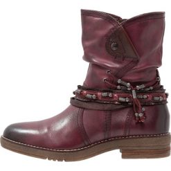 Botki damskie: Be Natural WIDE FIT Botki kowbojki i motocyklowe bordeaux