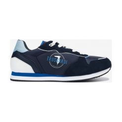 Trussardi Jeans Tenisówki Niebieski. Niebieskie trampki męskie Trussardi Jeans, bez wzorów, z jeansu, bez zapięcia. Za 588,95 zł.