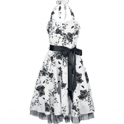 H&R London Floral Long Dress Sukienka biały/czarny. Białe sukienki na komunię H&R London, na imprezę, xl, w kwiaty, z tiulu. Za 194,90 zł.