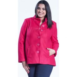 Amarantowa elegancka kurtka płaszcz Vera OVERSIZE PLUS SIZE WIOSNA. Różowe kurtki damskie Moda Size Plus Iwanek, na wiosnę, s, bez wzorów, z wełny, eleganckie, plus size. Za 269,00 zł.