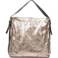 Shopper bag damskie: Skórzana torebka w kolorze fango – (S)36 x (W)42 x (G)13 cm