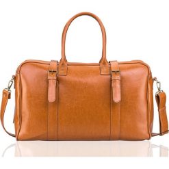 Camelowa Skórzana męska torba podróżna, weekend Solier MARSHALL. Pomarańczowe torby męskie skórzane Solier, w paski, ze skóry, eleganckie, na ramię. Za 649,00 zł.
