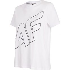 T-shirt damski TSD247 - biały. Białe t-shirty damskie 4f, bez wzorów, bez kołnierzyka. Za 29,99 zł.
