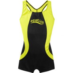 Kostium kąpielowy dziewczęcy bonprix czarno-żółty neonowy. Czarne stroje kąpielowe dziewczęce bonprix, bez wzorów. Za 37,99 zł.