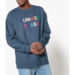 Bluza z okrągłym dekoltem, z napisem. Szare bluzy męskie rozpinane marki La Redoute Collections, l, z napisami, z bawełny, z długim rękawem, długie. Za 88,16 zł.