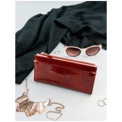 Portfel damski slim wallet czerwony Milano Design K1209 - Czerwony. Czerwone portfele damskie MILANO DESIGN, bez wzorów, ze skóry. Za 34,99 zł.
