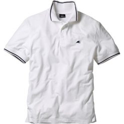 Shirt polo, krótki rękaw bonprix biały. Białe koszulki męskie bonprix, s, z haftami, z bawełny, z krótkim rękawem. Za 37,99 zł.
