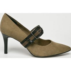 Tamaris - Szpilki. Niebieskie szpilki Tamaris, bez wzorów, z materiału, bez obcasa, na obcasie, bez zapięcia. W wyprzedaży za 159,90 zł.