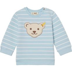 Bluza w kolorze błękitnym. Niebieskie bluzy niemowlęce Steiff, z aplikacjami, bez rękawów, bez kaptura. W wyprzedaży za 59,95 zł.