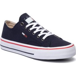 Tenisówki TOMMY JEANS - Classic Long Lace Sneaker EM0EM00393 Ink CEY. Niebieskie półbuty męskie Tommy Jeans, na co dzień, bez wzorów, z jeansu, eleganckie, bez zapięcia. W wyprzedaży za 199,00 zł.