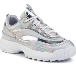 Sneakersy GUESS - Kaysie5 FL5KAY LEL12 SILVER. Szare półbuty damskie Guess, ze skóry ekologicznej. Za 449,00 zł.