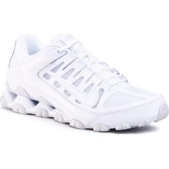 Buty NIKE - Reax 8 Tr Mesh 621716 102 White/White Pure Platinum. Białe buty sportowe męskie Nike, ze skóry ekologicznej, bez zapięcia, na fitness i siłownię. W wyprzedaży za 299,00 zł.