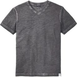 T-shirt z efektem wytarcia bonprix antracytowy. Szare t-shirty męskie bonprix, s, bez wzorów, z dekoltem w serek. Za 44,99 zł.