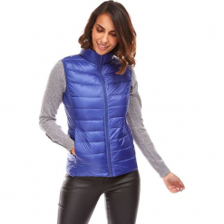 Kamizelka puchowa w kolorze niebieskim. Niebieskie kamizelki damskie marki Snowie Collection, s, z puchu. W wyprzedaży za 136,95 zł.