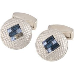 Tateossian INTERLOCK DIAMOND Spinka do mankietów blue. Szare spinki do mankietów męskie marki Tateossian, metalowe. Za 819,00 zł.