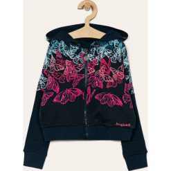 Desigual - Bluza dwustronna dziecięca 104-164 cm. Niebieskie bluzy dziewczęce Desigual, bez wzorów, z bawełny, bez rękawów, z kapturem. Za 249,90 zł.