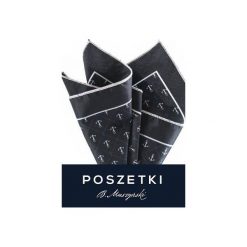 Poszetka w kotwice. Białe poszetki męskie marki B.muszyński, bez wzorów. Za 80,00 zł.