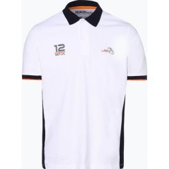 Ocean Cup - Męska koszulka polo, biały. Białe koszulki męskie Ocean Cup, xxl, w paski, z bawełny, sportowe, bez rękawów. Za 79,95 zł.