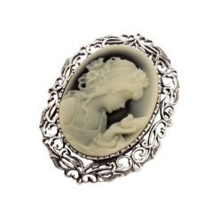 Broszka srebrna B 1657 Kamea. Szare broszki damskie polcaratdesign, srebrne. Za 177,00 zł.