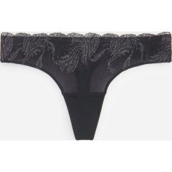 Stringi z ozdobnym haftem ze srebrną nicią - Czarny. Czarne stringi damskie Reserved, xl, z haftami. W wyprzedaży za 14,99 zł.