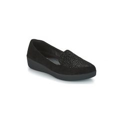 Buty FitFlop SPARKLY SNEAKERLOAFER. Czarne trampki i tenisówki damskie marki FitFlop, bez wzorów, bez zapięcia. Za 511,20 zł.