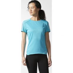 Koszulka adidas Response Tee W Niebieska. Niebieskie bluzki sportowe damskie Adidas, bez wzorów, bez kołnierzyka, z krótkim rękawem, krótkie, bez kaptura, climacool (adidas). Za 74,99 zł.