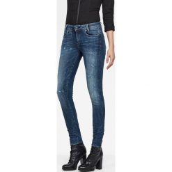 G-Star Raw - Jeansy. Niebieskie jeansy damskie rurki marki G-Star RAW, z bawełny, z obniżonym stanem. W wyprzedaży za 299,90 zł.