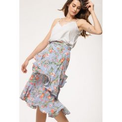 Jasnoniebieska Spódnica Flowerpot. Szare spódniczki damskie Born2be, s, bez wzorów, midi. Za 59,99 zł.