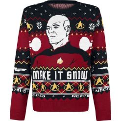 Star Trek Make It Snow Sweter wielokolorowy. Białe swetry klasyczne męskie marki Star Trek, xl, retro, z okrągłym kołnierzem. Za 264,90 zł.