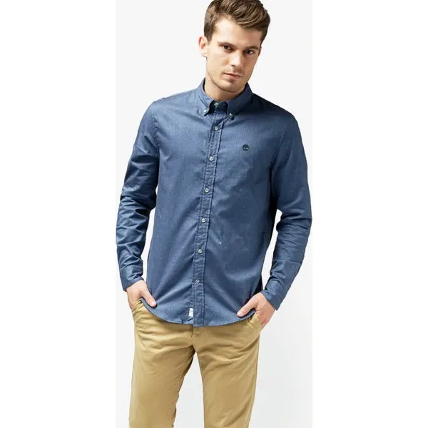 Timberland Koszula Ls Back River Lightweight Flannel Slim , granatowy, rozmiar M. Niebieskie koszule męskie Timberland, m, bez wzorów, z bawełny, biznesowe, bez kołnierzyka, bez rękawów. W wyprzedaży za 259,99 zł.