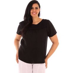 T-shirty damskie: Lniana koszulka „Geneve” w kolorze czarnym