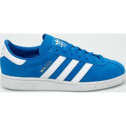 Adidas Originals - Buty Munchen. Niebieskie buty sportowe damskie adidas Originals, bez wzorów, ze skóry, sportowe. W wyprzedaży za 319,90 zł.