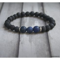 Męska bransoletka :: LAPIS LAZULI & LAWA II. Bransoletki męskie Pakamera, z lawą. Za 72,00 zł.