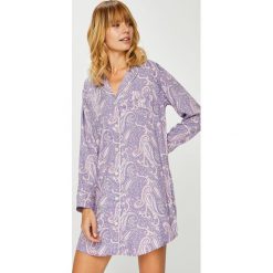 Lauren Ralph Lauren - Koszulka nocna. Fioletowe piżamy damskie Lauren Ralph Lauren, s, bez wzorów, z bawełny, z długim rękawem. W wyprzedaży za 259,90 zł.