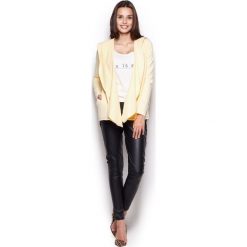 Bluza z Wolnymi Połami - Żółta. Żółte podkoszulki damskie marki Molly.pl, s, bez wzorów, z dzianiny, biznesowe, z kapturem, bez rękawów. Za 115,90 zł.