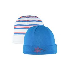 Czapeczki niemowlęce: pink or blue Czapka Baby Maritim 2 szt. kolor niebieski w paski