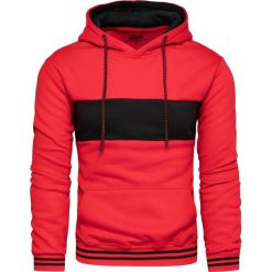 Bluza męska z kapturem czerwona Recea. Czerwone bluzy męskie Recea, xl, bez wzorów, z bawełny, klasyczne, z kapturem, bez rękawów, z kapturem. Za 49,99 zł.