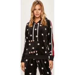 Dkny - Bluza. Czarne bluzy damskie DKNY, s, bez wzorów, z elastanu, bez rękawów, z kapturem. W wyprzedaży za 239,90 zł.