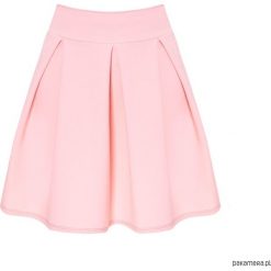 Spódnica rozkloszowana kontrafałdy jasny róż. Różowe spódniczki damskie Pakamera, bez wzorów, eleganckie, mini, rozkloszowane. Za 79,00 zł.