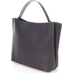 Torebki klasyczne damskie: Skórzana torebka w kolorze ciemnoszarym – 37 x 50 x 15 cm