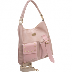 Torebka shopper bag damska worek A4 Badura różowa - różowy. Różowe torby damskie na zakupy Badura, bez wzorów, ze skóry ekologicznej, klasyczne, duże, bez dodatków. Za 269,99 zł.