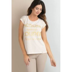 T-shirty damskie: Połyskujący t-shirt z napisami