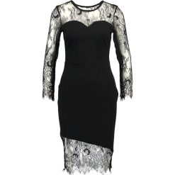 Sukienki: Dorothy Perkins ASYMMETRIC LACE HERM BODYCON Sukienka koktajlowa black