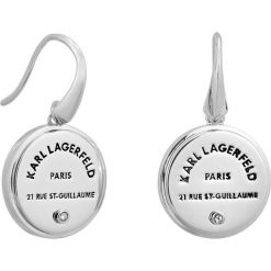 Karl Lagerfeld - Kolczyki. Szare kolczyki damskie KARL LAGERFELD, z kryształem, metalowe. Za 429,90 zł.