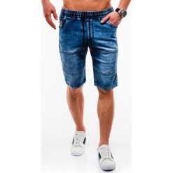 Krótkie spodenki męskie jeansowe W134 - niebieskie. Niebieskie spodenki i szorty męskie Ombre Clothing, m, bez wzorów, z bawełny, krótkie. Za 59,00 zł.