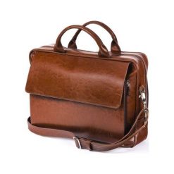 Skórzana męska torba, na laptop Solier REMI Brąz Vintage. Torby męskie skórzane Solier Gold, w paski, ze skóry, eleganckie. Za 549,00 zł.