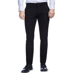 Spodnie Stefano SMCS000066. Czarne spodnie męskie Giacomo Conti, na co dzień, m, bez wzorów, z elastanu, casualowe, długie. Za 259,00 zł.
