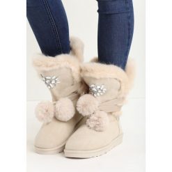 Beżowe Śniegowce Ice Queen. Brązowe buty zimowe damskie Born2be, z futra. Za 79,99 zł.