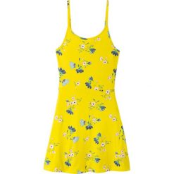 Sukienka shirtowa dziewczęca bonprix żółty cytrynowy w kwiaty. Żółte sukienki dziewczęce bonprix, z nadrukiem, bez rękawów, rozkloszowane. Za 32,99 zł.