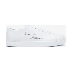 Emporio Armani Tenisówki Biały. Białe trampki męskie Emporio Armani, bez wzorów, ze skóry, bez zapięcia. Za 865,95 zł.